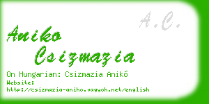 aniko csizmazia business card