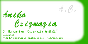 aniko csizmazia business card